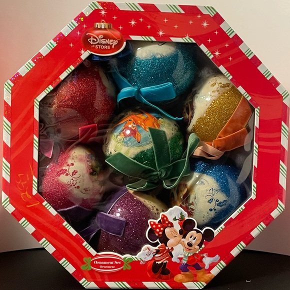 Disney Other - Disney Store Ornament Set 7 Christmas Ornaments In Box Bambi, Pinocchio & More